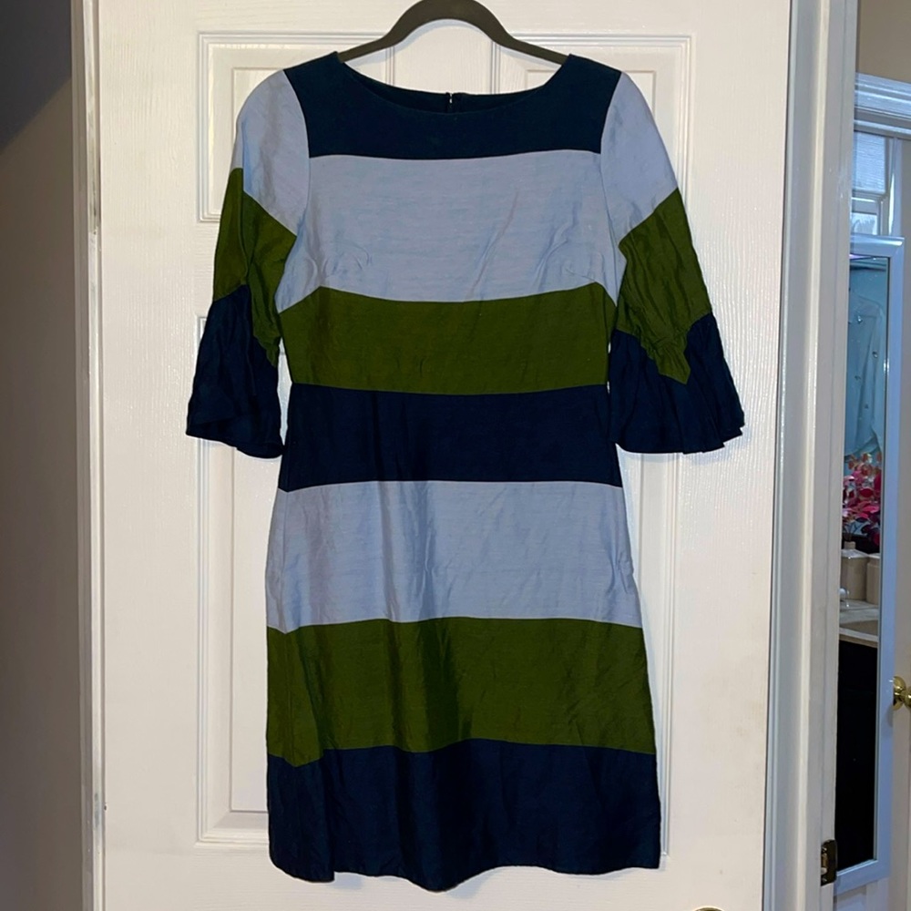 Ann Taylor | Linen Blend Rugby Stripe Dress | Size 0